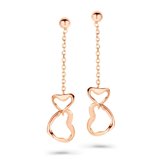Orphelia® 'Zelma' Dames Zilver 925 925 Oorhangers - Rosékleurig ZO-7179/RG
