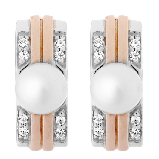 Orphelia® 'Lea' Femmes Argent Puce d'oreille - Argent/Rose ZO-7284
