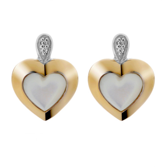 Orphelia® 'Debby' Dames Zilver 925 925 Oorknoppen - Zilver/Goud ZO-7289/G
