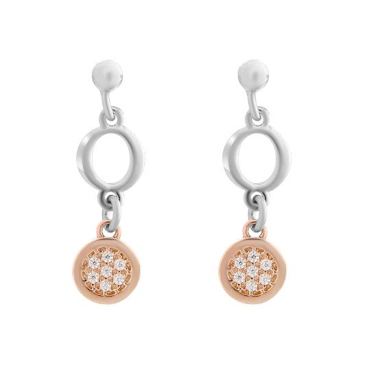 Orphelia® 'Maite' Dames Zilver 925 925 Oorhangers - Zilver/Rosé ZO-7376
