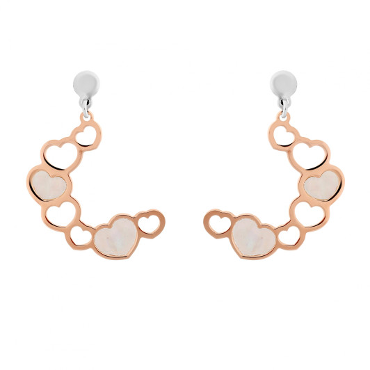 Orphelia® 'Maliya' Dames Zilver 925 925 Oorhangers - Zilver/Rosé ZO-7388