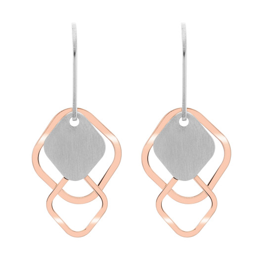 Orphelia® 'Inez' Dames Zilver 925 925 Oorhangers - Zilver/Rosé ZO-7391