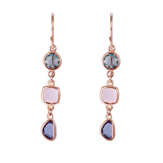 Orphelia® 'Euphemia' Women's Sterling Silver Drop Earrings - Rose ZO-7411