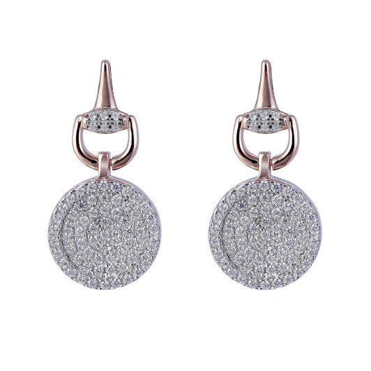 Orphelia® 'Alisia' Dames Zilver 925 925 Oorhangers - Rosékleurig ZO-7420