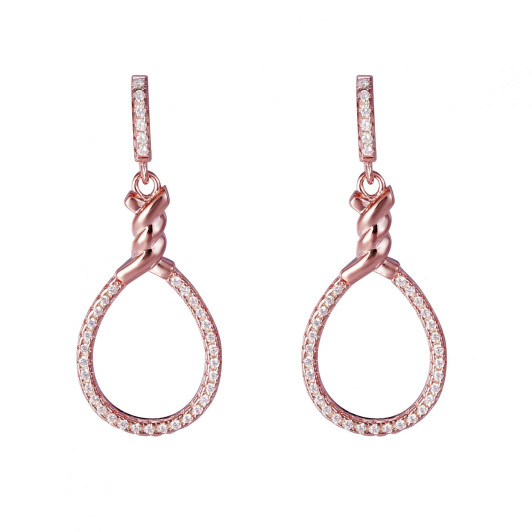 Orphelia® 'Aava' Dames Zilver 925 925 Oorhangers - Rosékleurig ZO-7421