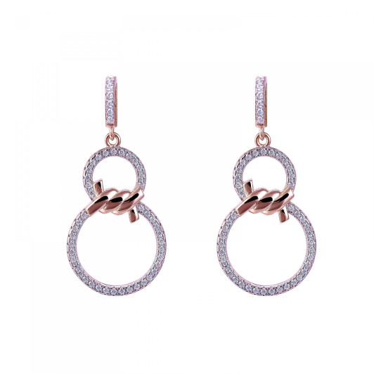 Orphelia® 'Aavia' Dames Zilver 925 925 Oorhangers - Rosékleurig ZO-7422