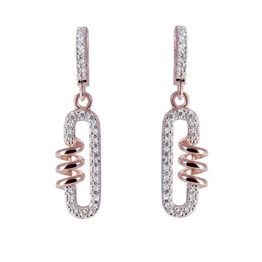 Orphelia® 'Gigi' Women's Sterling Silver Drop Earrings - Rose ZO-7438
