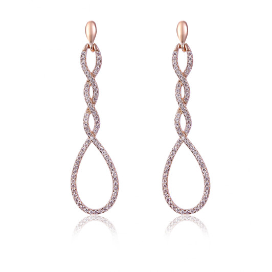 Orphelia® 'Aurora' Women's Sterling Silver Drop Earrings - Rose ZO-7459
