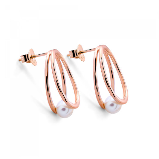 Orphelia® 'Heloise' Femmes Argent Puce d'oreille - Rosé ZO-7509