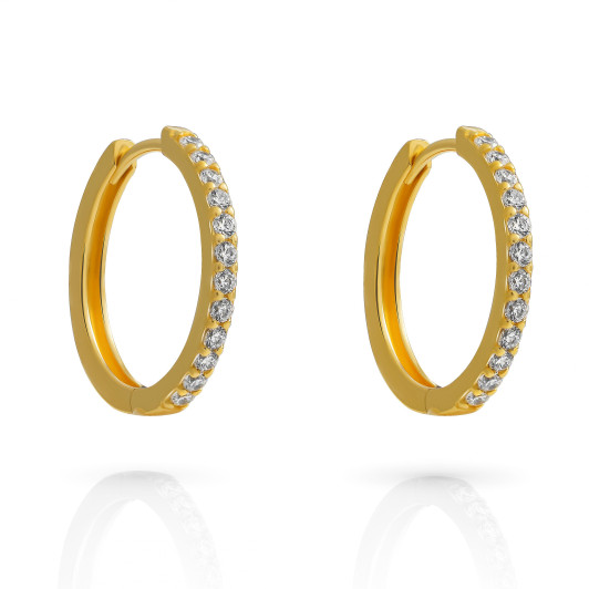Orphelia® 'Fay' Women's Sterling Silver Hoop Earrings - Gold ZO-7557/G