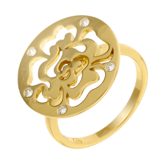 Orphelia® Dames Zilver 925 925 Ring (sieraad) - Goudkleurig ZR-7079/2