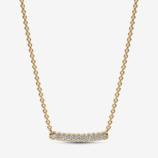 Pandora® 'Timeless Pavé' Women's Gold Plated Metal Necklace - Gold 362635C01-45