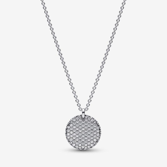 Pandora® 'Timeless Pavé' Women's Sterling Silver Chain with Pendant - Silver 392632C01-45