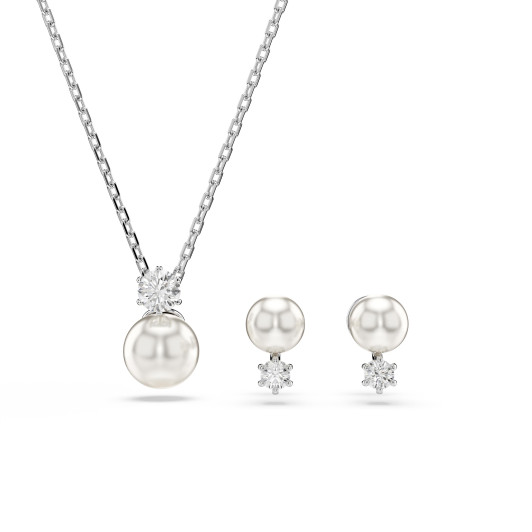 Swarovski® 'Matrix' Femmes Métall Set: Necklace + Earrings - Argent 5689624