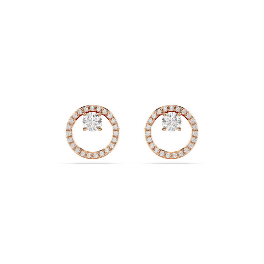 Swarovski® 'Dextera' Women's Gold Plated Metal Stud Earrings - Rose 5692263