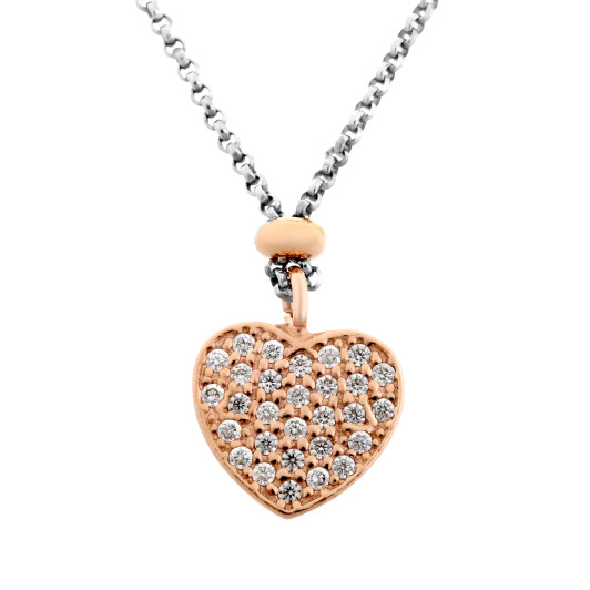 Orphelia® Dames Zilver 925 925 Collier - Zilver/Rosé ZK-7195