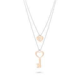 Orphelia® 'Izabella' Damen Sterling Silber Halsband - Silber/Rosa ZK-7185