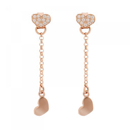 Orphelia® 'Elisa' Women's Sterling Silver Drop Earrings - Rose ZO-7381