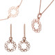 Orphelia® 'Jasmine' Damen Sterling Silber Set: Bracelet + Earrings + Necklace - Rosé SET-7076/1
