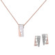 Orphelia® 'Lova' Dames Zilver 925 925 Set: Ketting-Hanger + Oorbellen - Zilver/Rosé SET-7093