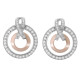 Orphelia® 'Azalea' Dames Zilver 925 925 Oorhangers - Zilver/Rosé ZO-7095/1