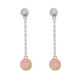Orphelia® 'Aurelie' Dames Zilver 925 925 Oorhangers - Zilver/Rosé ZO-7385