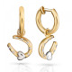 Orphelia® 'Aurora' Dames Zilver 925 925 Oorhangers - Zilver/Goud ZO-7525/G