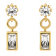 Orphelia® 'Madelyn' Dames Zilver 925 925 Oorhangers - Goudkleurig ZO-7583/G