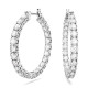 Swarovski® 'Matrix' Women's Base Metal Hoop Earrings - Silver 5647715