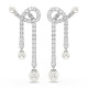 Swarovski® 'Matrix' Women's Base Metal Drop Earrings - Silver 5692417
