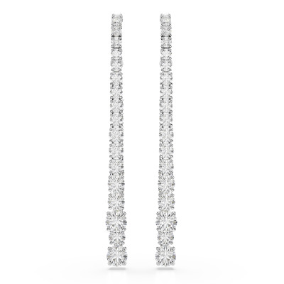 Swarovski® 'Matrix Tennis' Women's Base Metal Drop Earrings - Silver 5709257