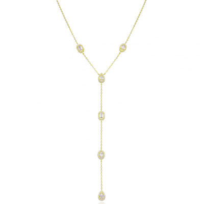 Gena.paris® 'Gabriella' Women's Sterling Silver Necklace - Gold GC1580-Y