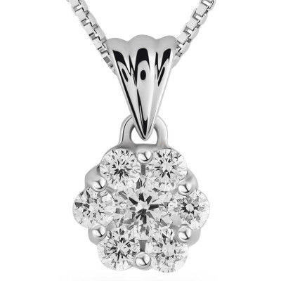 Orphelia® 'Edina' Women's Whitegold 18C Pendant - Silver HD-4208