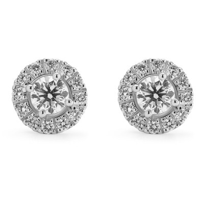 Orphelia® 'Gilda' Women's Whitegold 18C Stud Earrings - Silver OD-5029