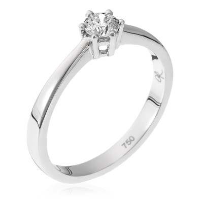 Orphelia® Women's Whitegold 18C Ring - Silver RD-3370