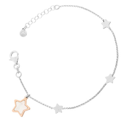 Orphelia® Women's Sterling Silver Bracelet - Silver/Rose ZA-7167