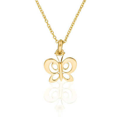 Orphelia® 'Butterfly' Women's Sterling Silver Chain with Pendant - Gold ZH-7074/1