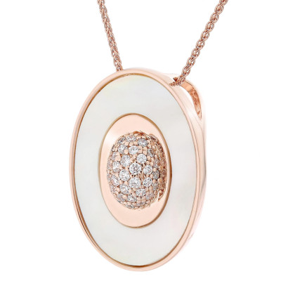 Orphelia® 'Aurori' Women's Sterling Silver Chain with Pendant - Rose ZH-7292