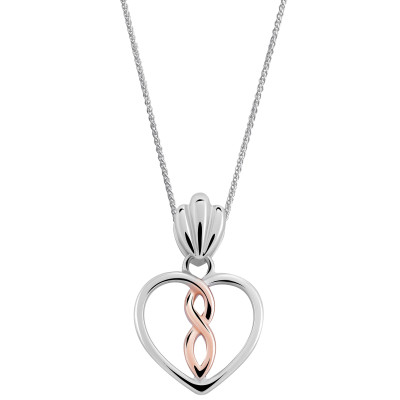 Orphelia® 'Delilah' Women's Sterling Silver Chain with Pendant - Silver/Rose ZH-7475