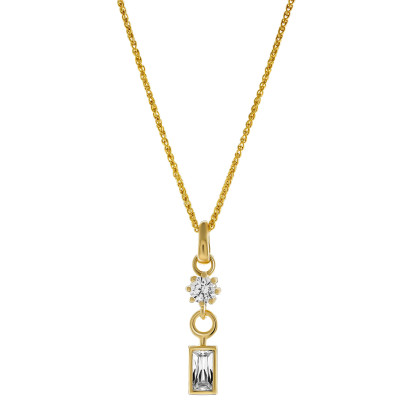 Orphelia® 'Madelyn' Women's Sterling Silver Pendant with Chain - Gold ZH-7583/G