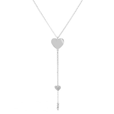 Orphelia® 'Heart' Women's Sterling Silver Chain with Pendant - Silver ZK-7384