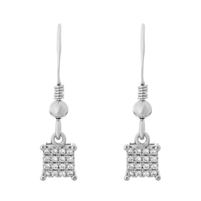 Orphelia® 'Claudia' Women's Sterling Silver Drop Earrings - Silver ZO-7344