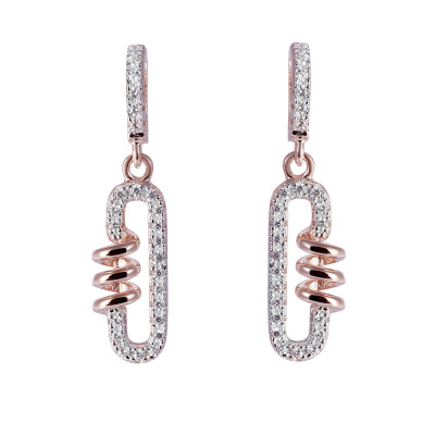 Orphelia® 'Gigi' Women's Sterling Silver Drop Earrings - Rose ZO-7438