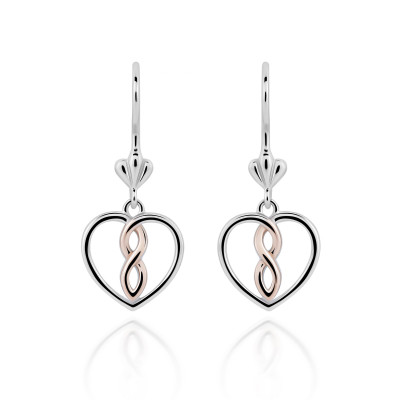 Orphelia® 'Delilah' Women's Sterling Silver Drop Earrings - Silver/Rose ZO-7475