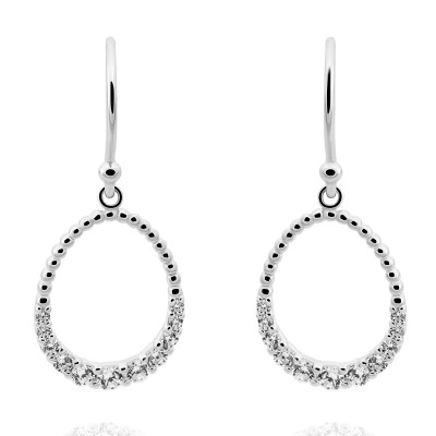 Orphelia® 'Aria' Women's Sterling Silver Drop Earrings - Silver ZO-7494