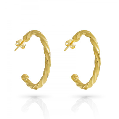 Orphelia® 'Beverly' Women's Sterling Silver Hoop Earrings - Gold ZO-7554/G