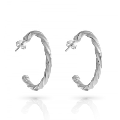 Orphelia® 'Beverly' Women's Sterling Silver Hoop Earrings - Silver ZO-7554