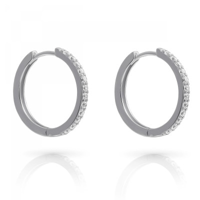 Orphelia® 'Fay' Women's Sterling Silver Hoop Earrings - Silver ZO-7557