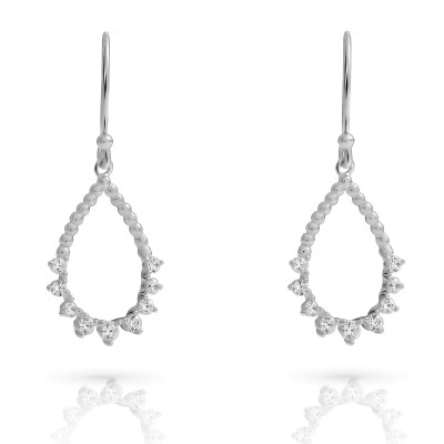 Orphelia® 'Petal' Women's Sterling Silver Drop Earrings - Silver ZO-7564