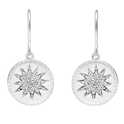 Orphelia® 'Shine' Women's Sterling Silver Drop Earrings - Silver ZO-7576